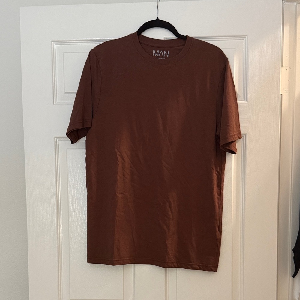 Boohoo Mens Chocolate Brown Short Sleeve Tee
